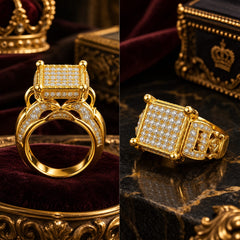 Luxury Gold Crystal Statement Ring ā Premium Designer Ring