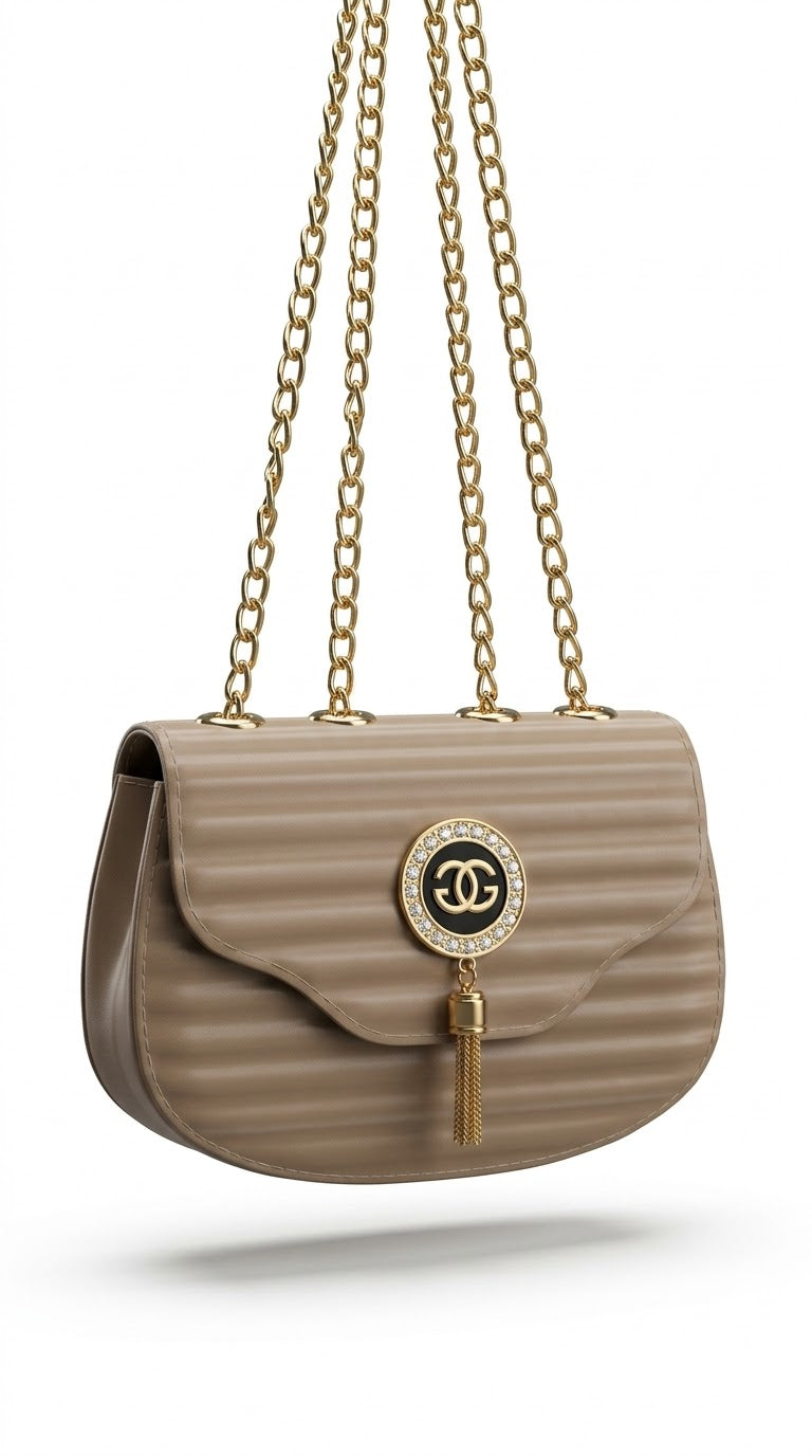 Luxury Quilted Shoulder Bag with Gold Chain Strap – Elegant Women’s Handbag
