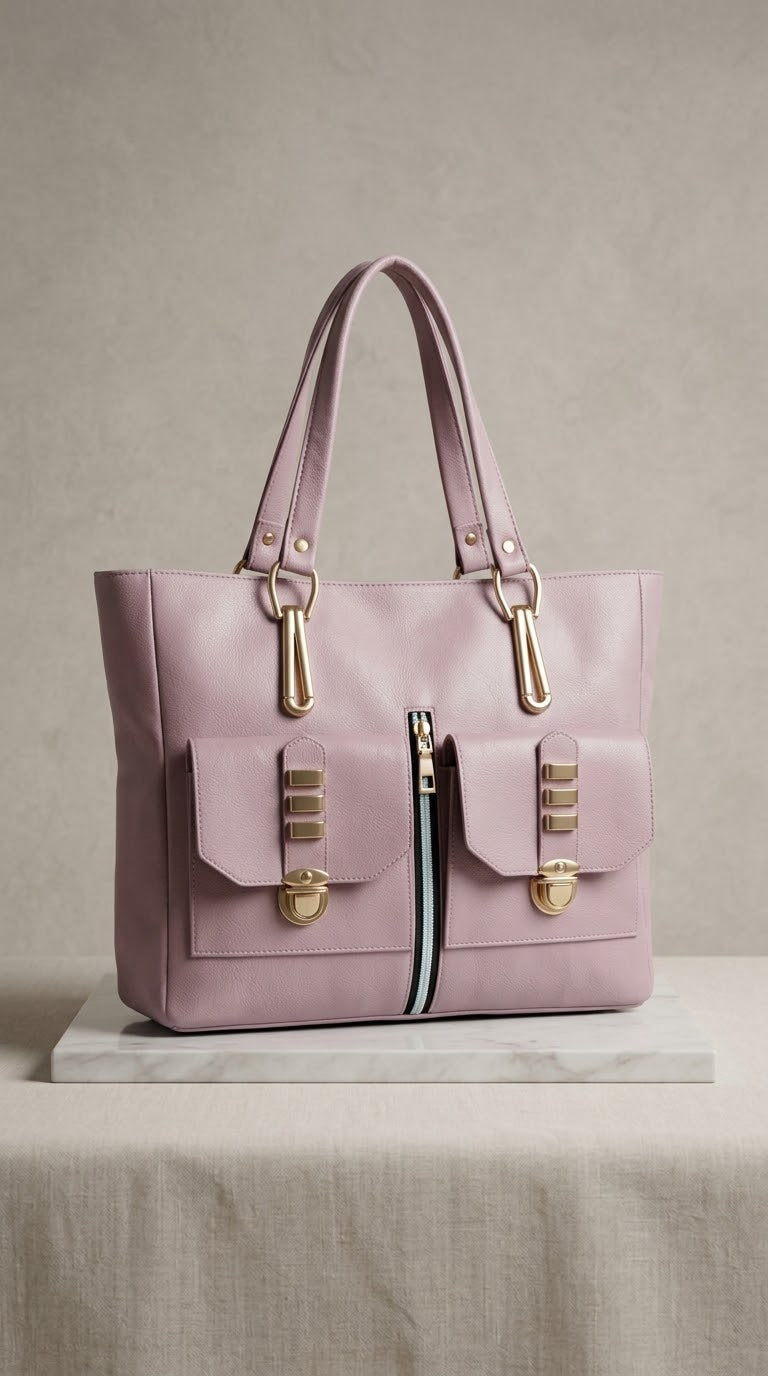 Elegant Blush Pink Luxury Tote Bag for Women