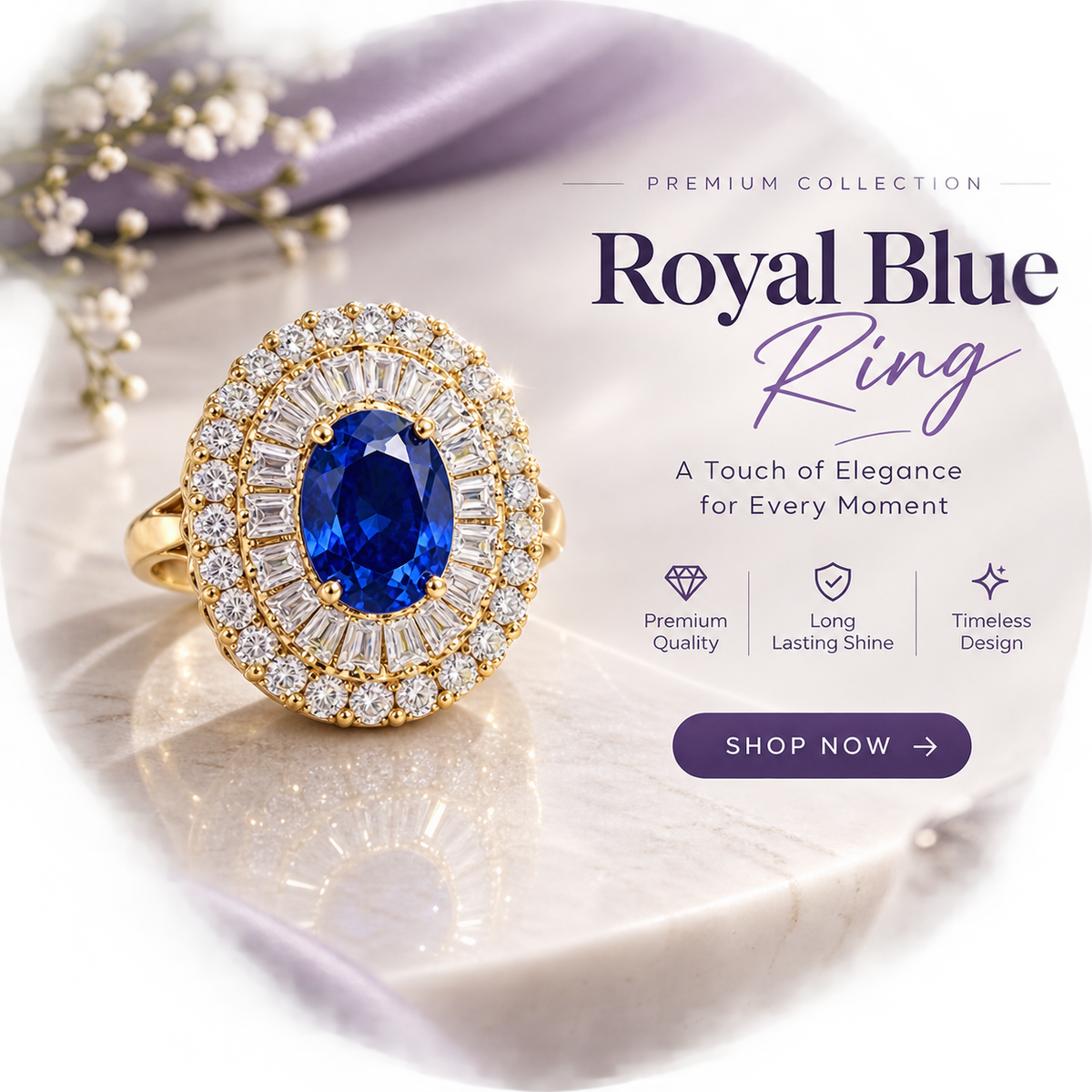 Royal Blue Sapphire Ring – Premium Collection