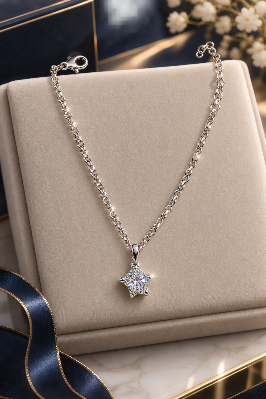 ✨ Elegant Star Crystal Bracelet – Silver