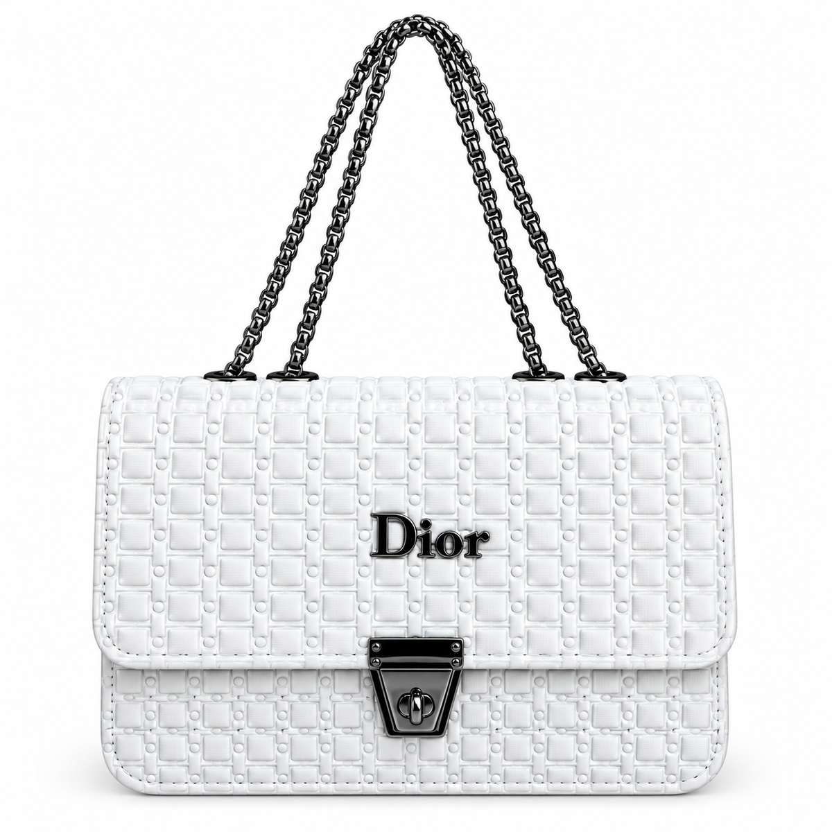 White Quilted Chain Shoulder Bag – Elegant Luxury Style