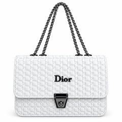 White Quilted Chain Shoulder Bag – Elegant Luxury Style
